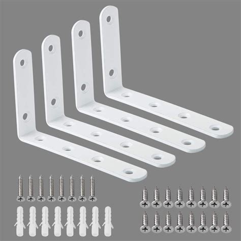 6 x 1.5 metal corener brace bracket support white|metal corner brackets.